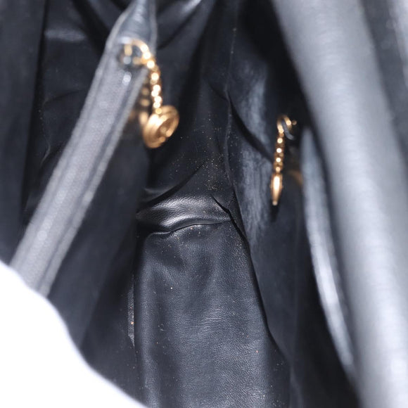 GUCCI Bamboo Hand Bag Suede Black Gold 002 1096 0260 Auth 172841