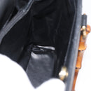 GUCCI Bamboo Hand Bag Suede Black Gold 002 1096 0260 Auth 172841-20