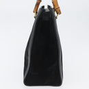 GUCCI Bamboo Hand Bag Suede Black Gold 002 1096 0260 Auth 172841-4