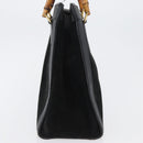 GUCCI Bamboo Hand Bag Suede Black Gold 002 1096 0260 Auth 172841-5
