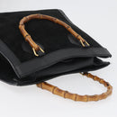 GUCCI Bamboo Hand Bag Suede Black Gold 002 1096 0260 Auth 172841-6