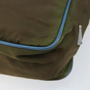 PRADA Shoulder Bag Nylon Khaki Silver Auth 172848-15