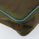 PRADA Shoulder Bag Nylon Khaki Silver Auth 172848-16