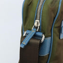 PRADA Shoulder Bag Nylon Khaki Silver Auth 172848-10
