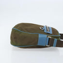 PRADA Shoulder Bag Nylon Khaki Silver Auth 172848-3