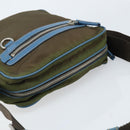 PRADA Shoulder Bag Nylon Khaki Silver Auth 172848-6