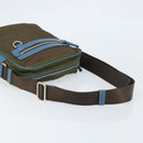 PRADA Shoulder Bag Nylon Khaki Silver Auth 172848-7
