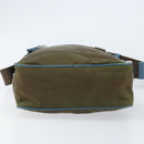 PRADA Shoulder Bag Nylon Khaki Silver Auth 172848-5
