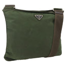 PRADA Shoulder Bag Nylon Green Silver Auth 172849-1