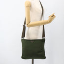 PRADA Shoulder Bag Nylon Green Silver Auth 172849-21