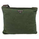 PRADA Shoulder Bag Nylon Green Silver Auth 172849-13