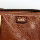 Chloe Etel Hand Bag Leather Brown Gold Auth 172853-14