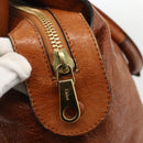 Chloe Etel Hand Bag Leather Brown Gold Auth 172853-15