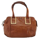 Chloe Etel Hand Bag Leather Brown Gold Auth 172853-2