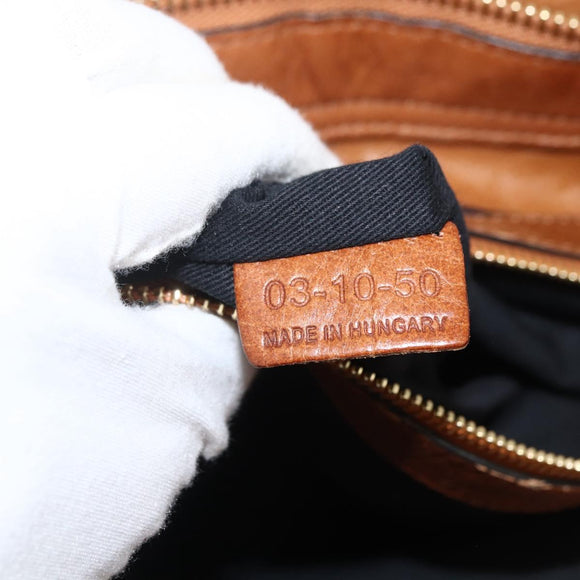 Chloe Etel Hand Bag Leather Brown Gold Auth 172853