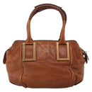 Chloe Etel Hand Bag Leather Brown Gold Auth 172853-3