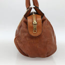 Chloe Etel Hand Bag Leather Brown Gold Auth 172853-4