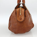 Chloe Etel Hand Bag Leather Brown Gold Auth 172853-5