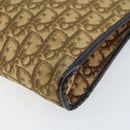 Christian Dior Trotter Canvas Shoulder Bag Brown Gold Auth 172857-14