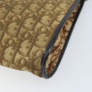 Christian Dior Trotter Canvas Shoulder Bag Brown Gold Auth 172857-16