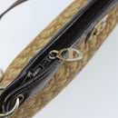 Christian Dior Trotter Canvas Shoulder Bag Brown Gold Auth 172857-10