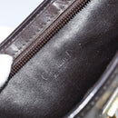 Christian Dior Trotter Canvas Shoulder Bag Brown Gold Auth 172857-11