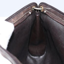 Christian Dior Trotter Canvas Shoulder Bag Brown Gold Auth 172857-20