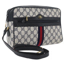 GUCCI GG Supreme Sherry Line Shoulder Bag PVC Navy Gold 001 4071 5 Auth 172858-1