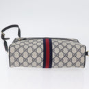 GUCCI GG Supreme Sherry Line Shoulder Bag PVC Navy Gold 001 4071 5 Auth 172858-5