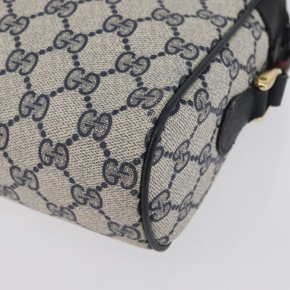 GUCCI GG Supreme Sherry Line Shoulder Bag PVC Navy Gold 001 4071 5 Auth 172858
