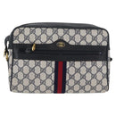 GUCCI GG Supreme Sherry Line Shoulder Bag PVC Navy Gold 001 4071 5 Auth 172858-13