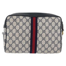 GUCCI GG Supreme Sherry Line Shoulder Bag PVC Navy Gold 001 4071 5 Auth 172858-2