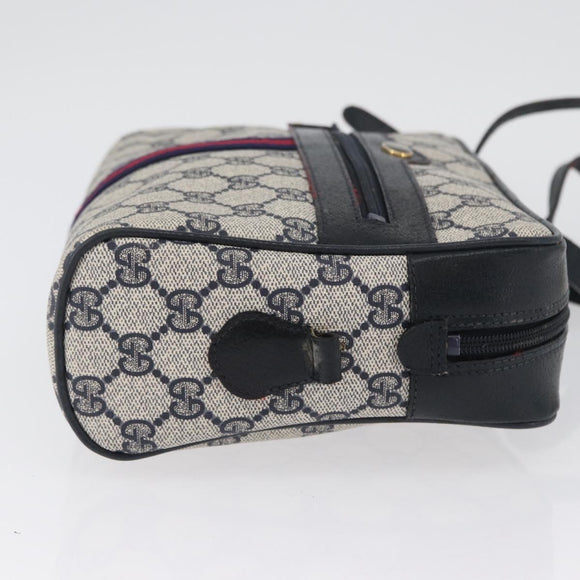 GUCCI GG Supreme Sherry Line Shoulder Bag PVC Navy Gold 001 4071 5 Auth 172858