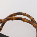 GUCCI Bamboo Hand Bag Leather Black Gold 002 123 0260 Auth 172866-10