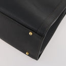 GUCCI Bamboo Hand Bag Leather Black Gold 002 123 0260 Auth 172866-12
