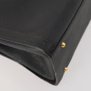 GUCCI Bamboo Hand Bag Leather Black Gold 002 123 0260 Auth 172866-15