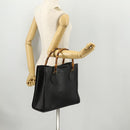 GUCCI Bamboo Hand Bag Leather Black Gold 002 123 0260 Auth 172866-23
