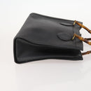 GUCCI Bamboo Hand Bag Leather Black Gold 002 123 0260 Auth 172866-6
