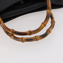 GUCCI Bamboo Hand Bag Leather Black Gold 002 123 0260 Auth 172866-9