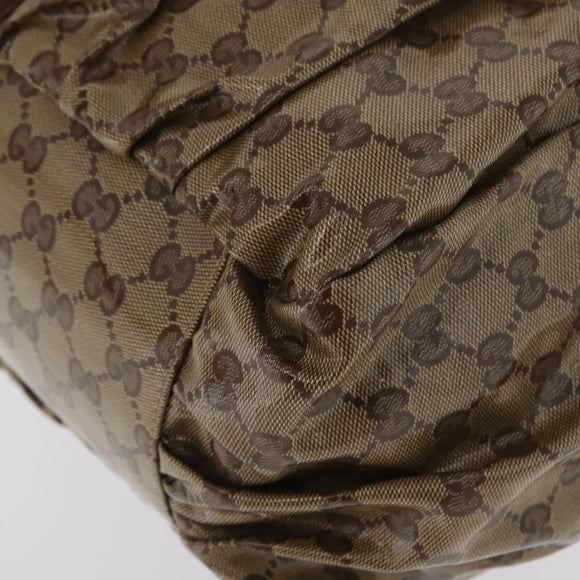 GUCCI GG Crystal Tote Bag Coated Canvas Beige Gold 211921 Auth 172867