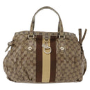 GUCCI GG Crystal Tote Bag Coated Canvas Beige Gold 211921 Auth 172867-2