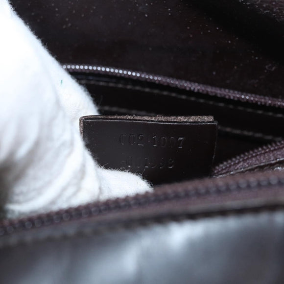 GUCCI Shoulder Bag Patent leather Brown 002 1007 Auth 172868