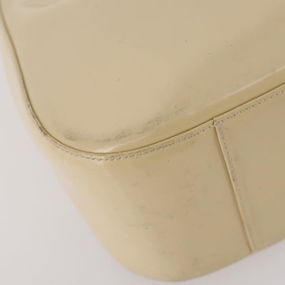 GUCCI Shoulder Bag Patent leather Beige Silver 001 2214 1703 Auth 172870
