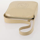 GUCCI Shoulder Bag Patent leather Beige Silver 001 2214 1703 Auth 172870-7