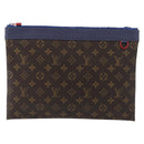 LOUIS VUITTON Monogram Pochette Apollo Clutch Bag Blue M63048 LV Auth 172871-13