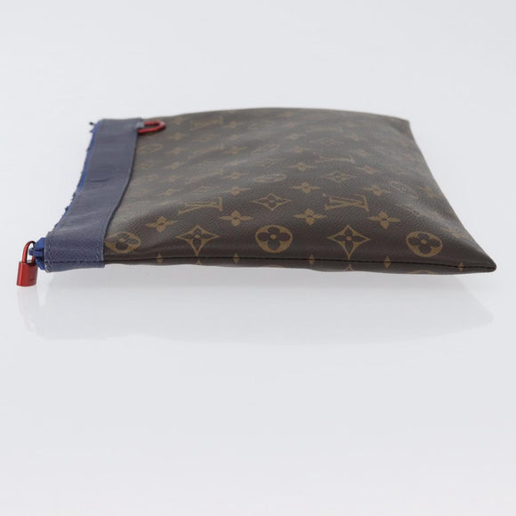 LOUIS VUITTON Monogram Pochette Apollo Clutch Bag Blue M63048 LV Auth 172871