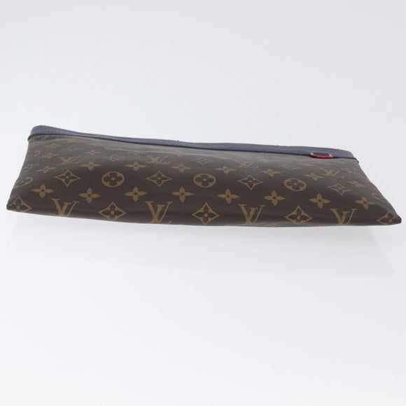 LOUIS VUITTON Monogram Pochette Apollo Clutch Bag Blue M63048 LV Auth 172871