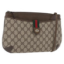 GUCCI GG Supreme Web Sherry Line Shoulder Bag PVC Beige 904 02 026 Auth 172873-1