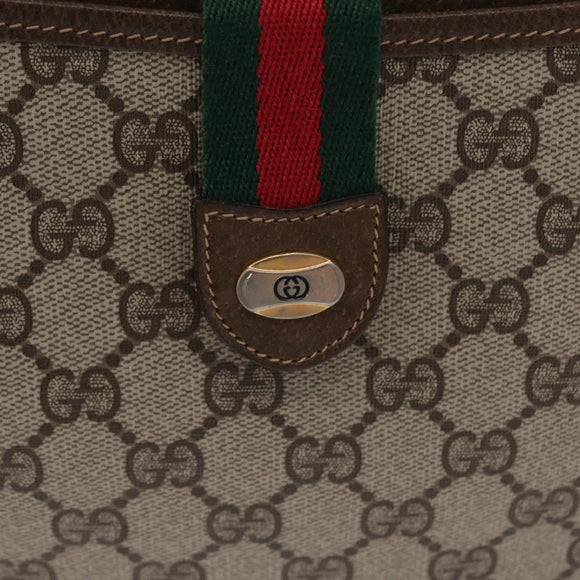 GUCCI GG Supreme Web Sherry Line Shoulder Bag PVC Beige 904 02 026 Auth 172873