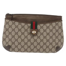 GUCCI GG Supreme Web Sherry Line Shoulder Bag PVC Beige 904 02 026 Auth 172873-2